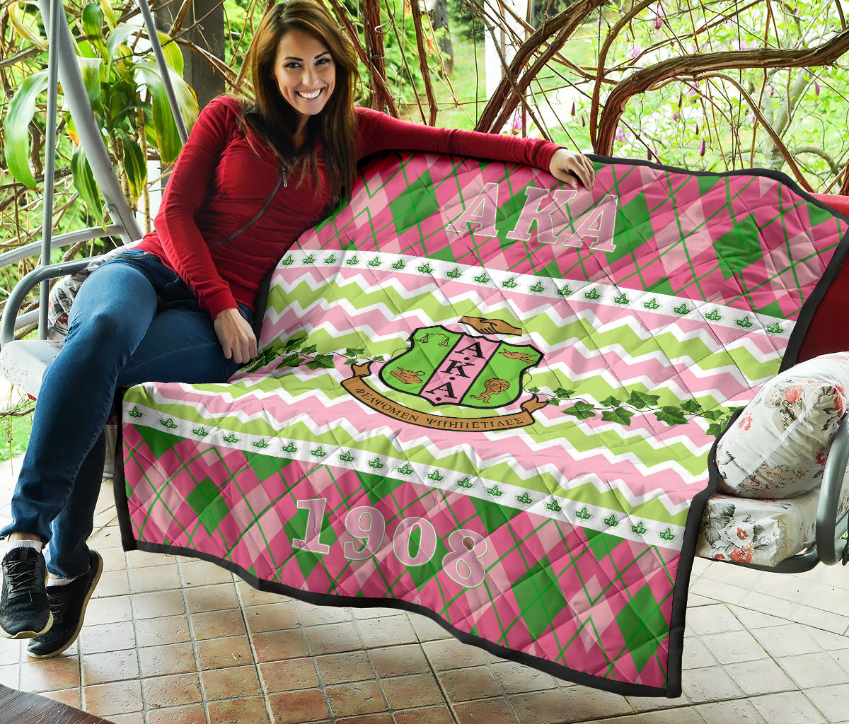 Alpha Kappa Alpha Premium Quilt Blanket Sorority Home Decor Custom For Fans AA22082201 - Image 7