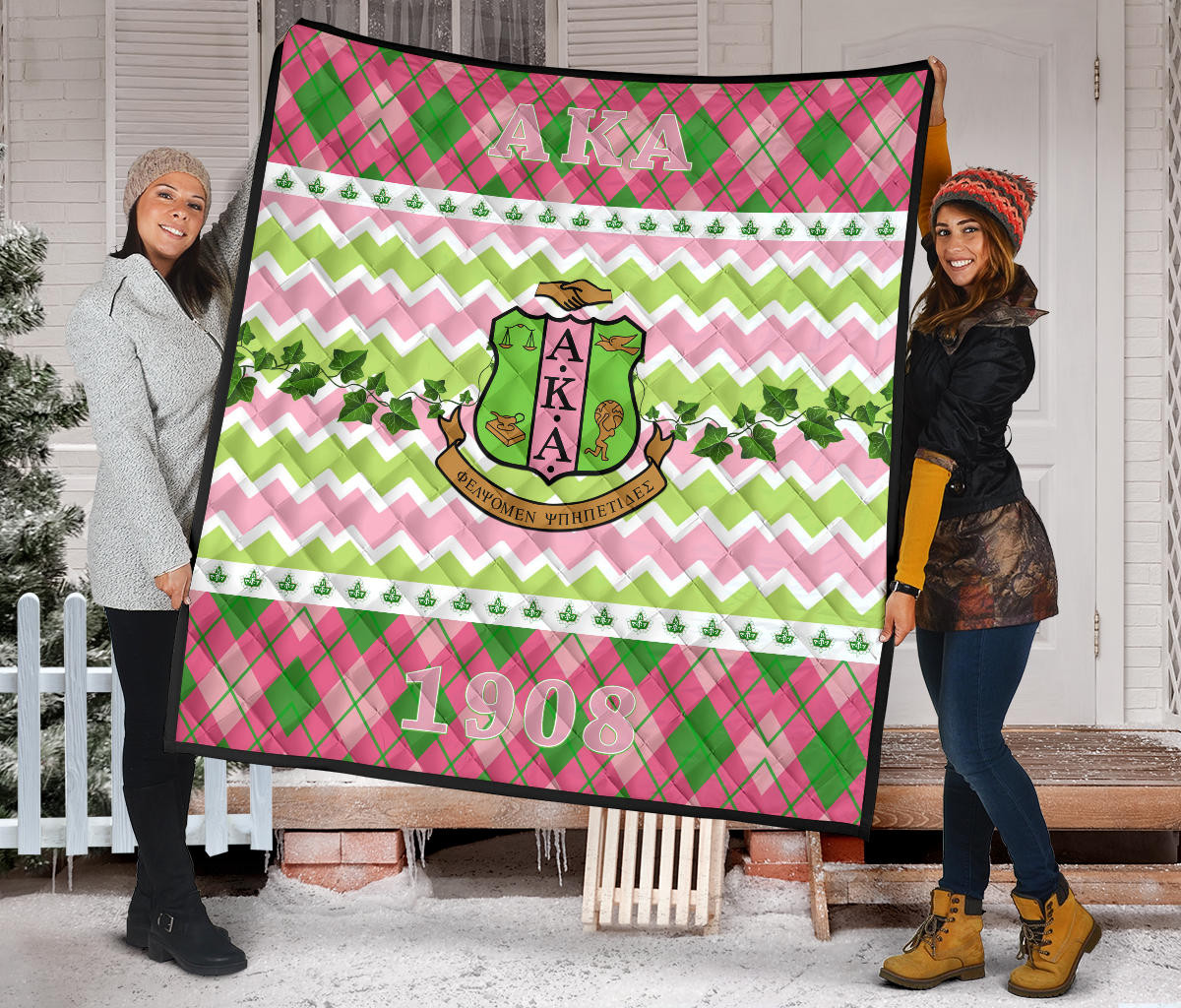 Alpha Kappa Alpha Premium Quilt Blanket Sorority Home Decor Custom For Fans AA22082201 - Image 2