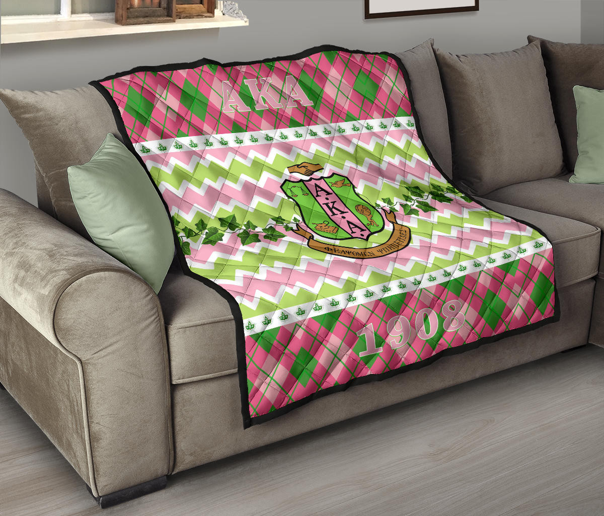 Alpha Kappa Alpha Premium Quilt Blanket Sorority Home Decor Custom For Fans AA22082201 - Image 9