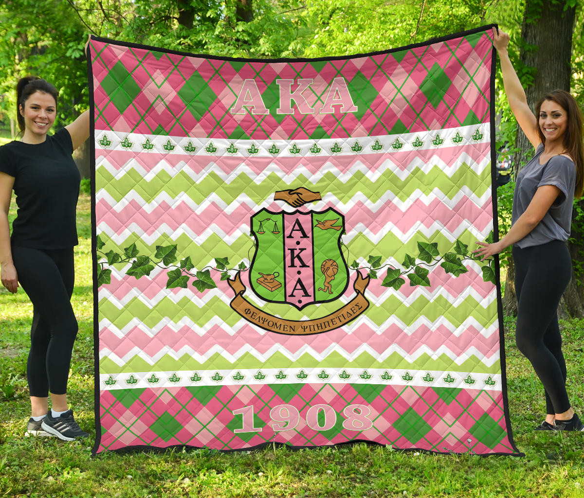 Alpha Kappa Alpha Premium Quilt Blanket Sorority Home Decor Custom For Fans AA22082201