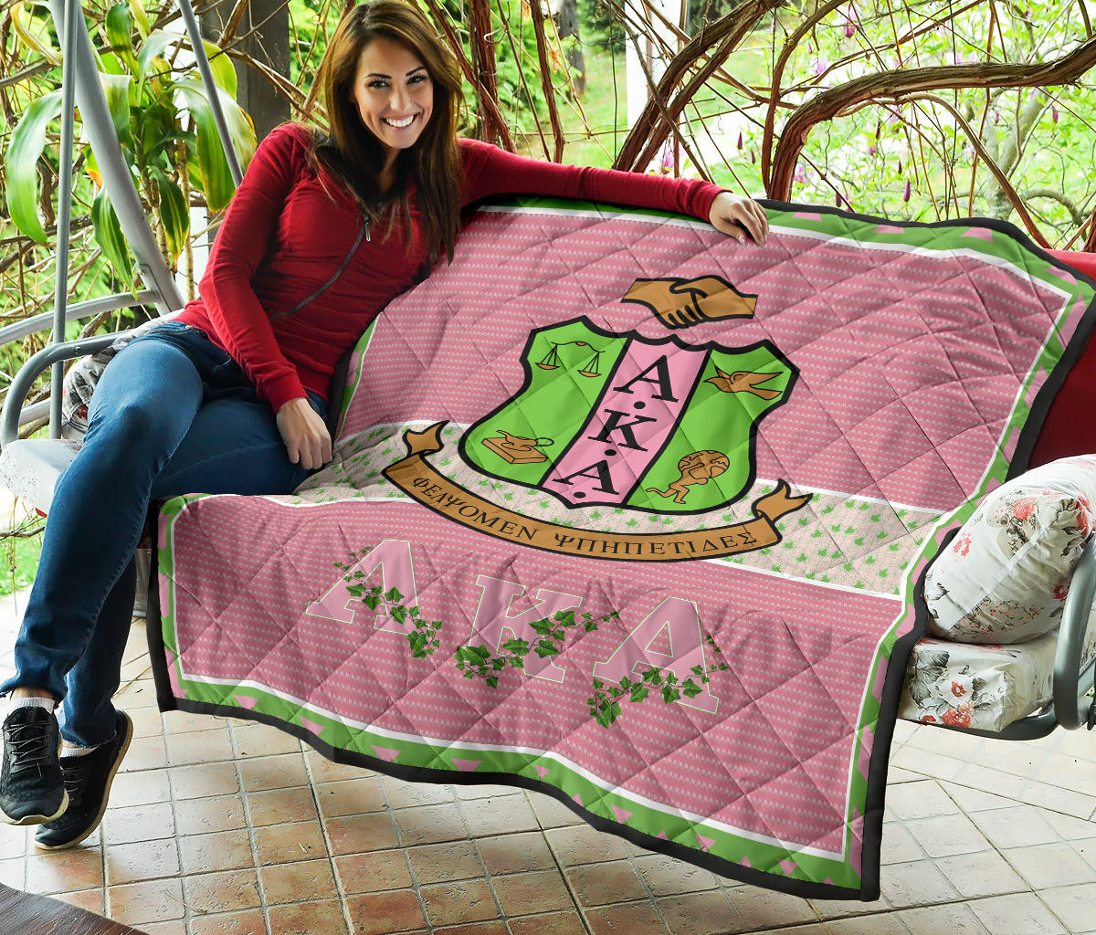 Alpha Kappa Alpha Premium Quilt Blanket Sorority Home Decor Custom For Fans AA22082202 - Image 7