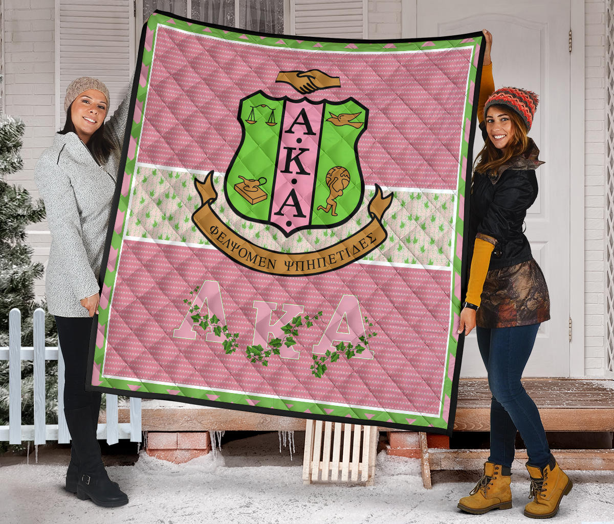 Alpha Kappa Alpha Premium Quilt Blanket Sorority Home Decor Custom For Fans AA22082202 - Image 2