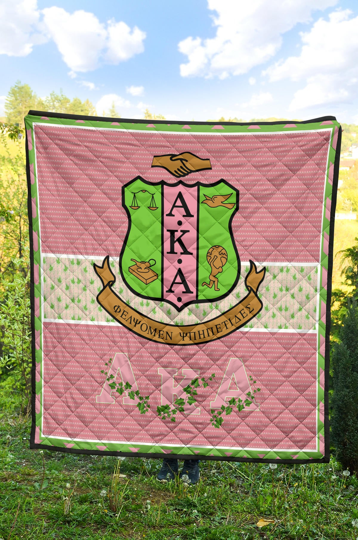 Alpha Kappa Alpha Premium Quilt Blanket Sorority Home Decor Custom For Fans AA22082202 - Image 4