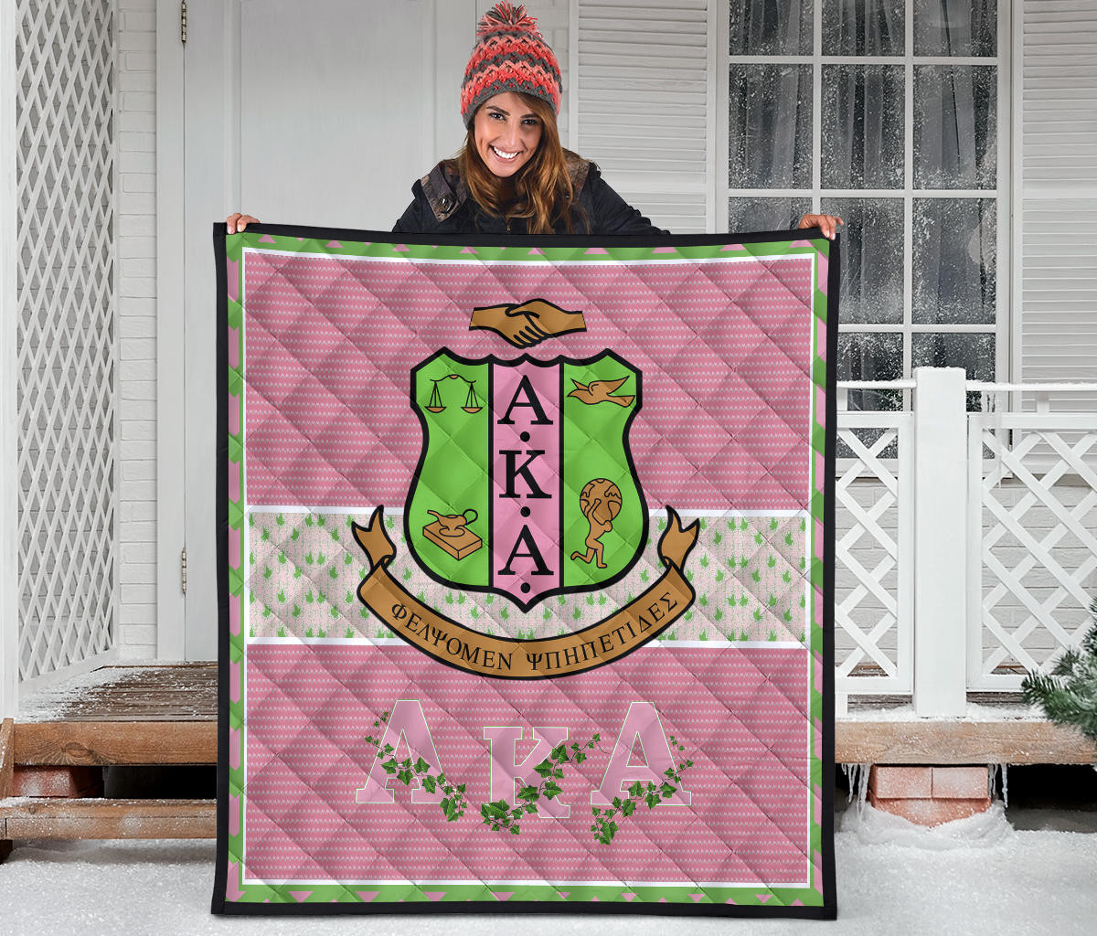 Alpha Kappa Alpha Premium Quilt Blanket Sorority Home Decor Custom For Fans AA22082202 - Image 3