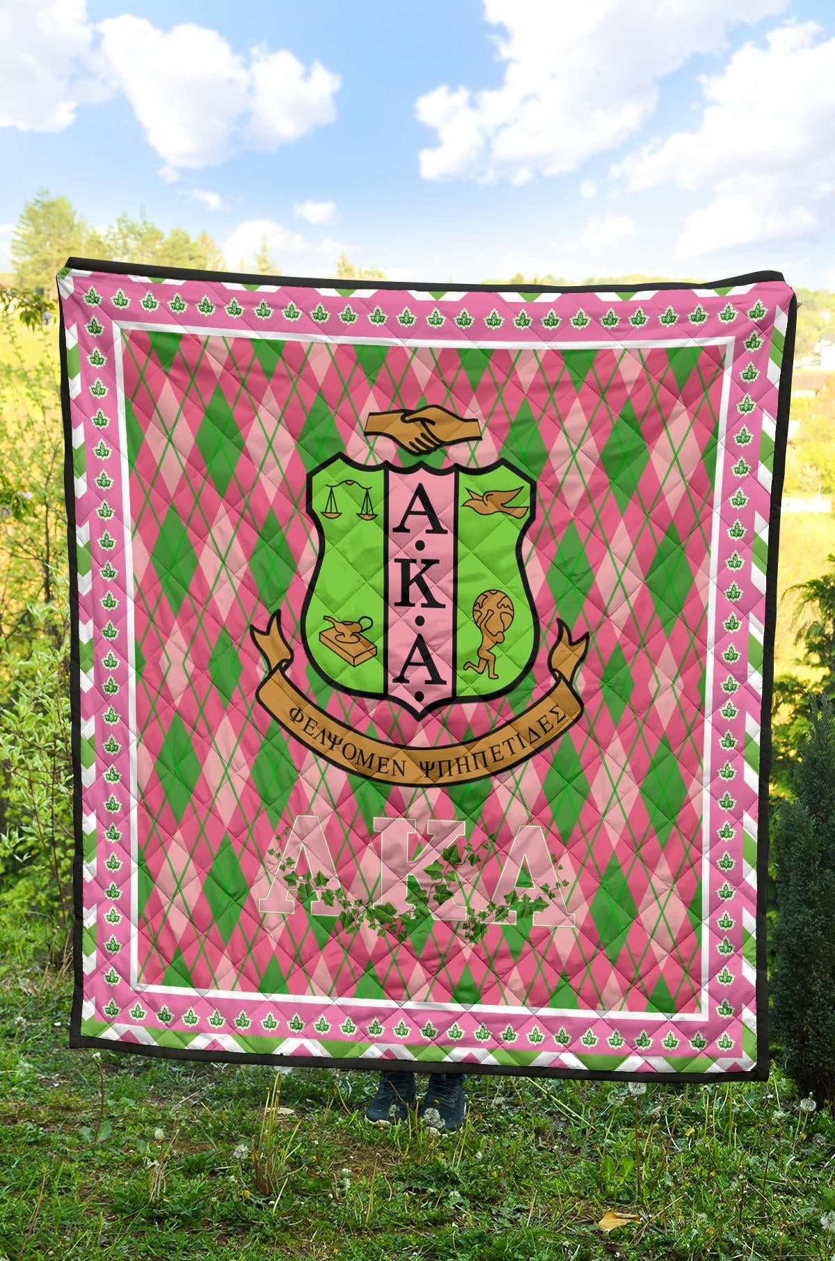 Alpha Kappa Alpha Premium Quilt Blanket Sorority Home Decor Custom For Fans AA22082203 - Image 4