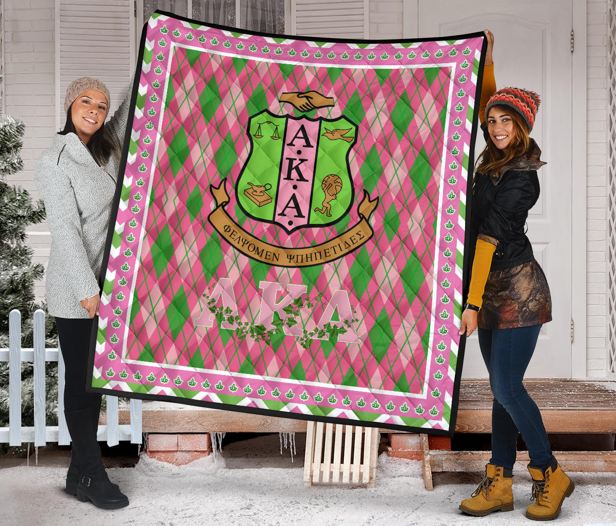 Alpha Kappa Alpha Premium Quilt Blanket Sorority Home Decor Custom For Fans AA22082203 - Image 2