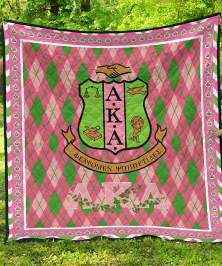 Alpha Kappa Alpha Premium Quilt Blanket Sorority Home Decor Custom For Fans AA22082203