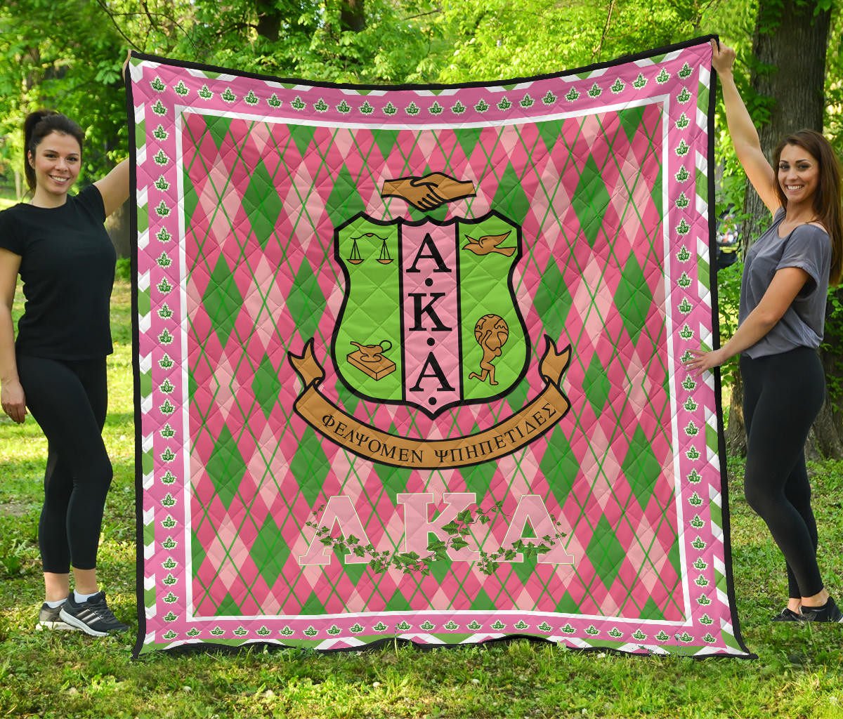 Alpha Kappa Alpha Premium Quilt Blanket Sorority Home Decor Custom For Fans AA22082203