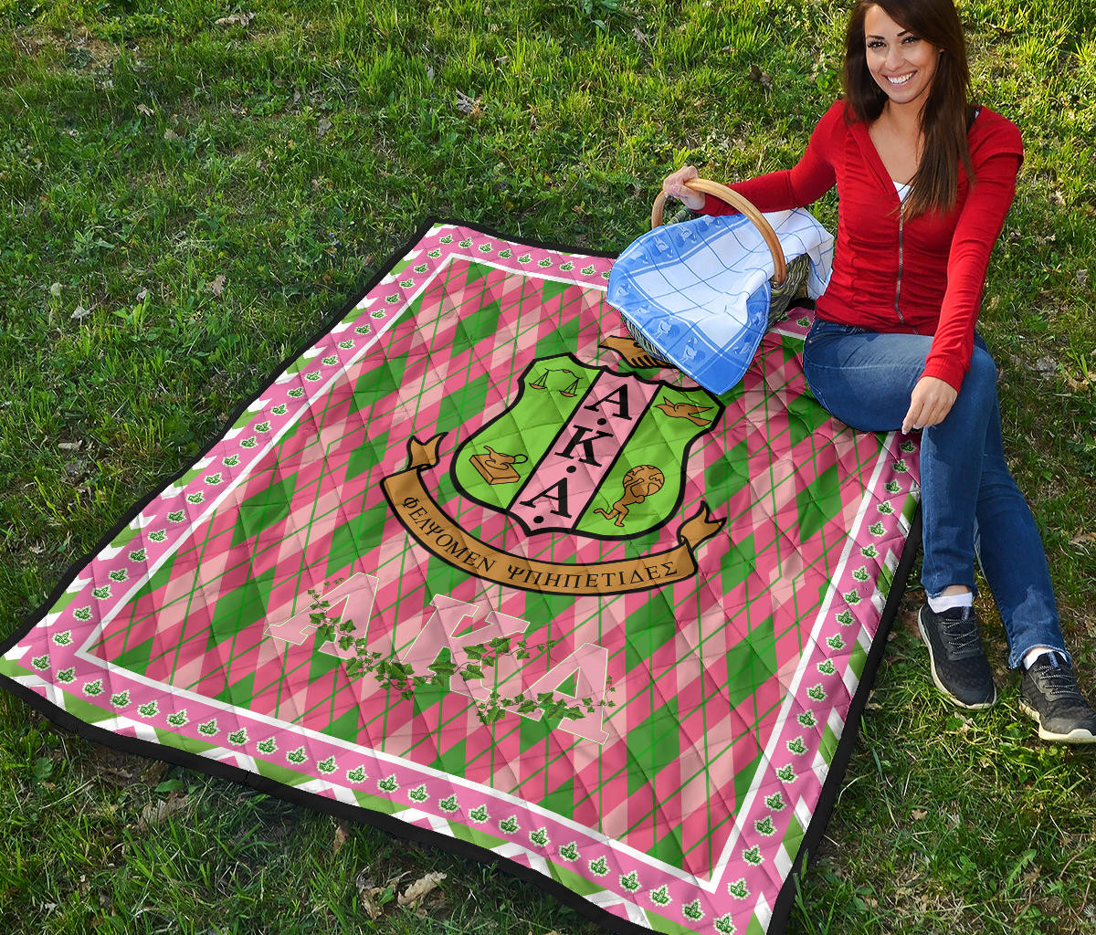Alpha Kappa Alpha Premium Quilt Blanket Sorority Home Decor Custom For Fans AA22082203 - Image 6