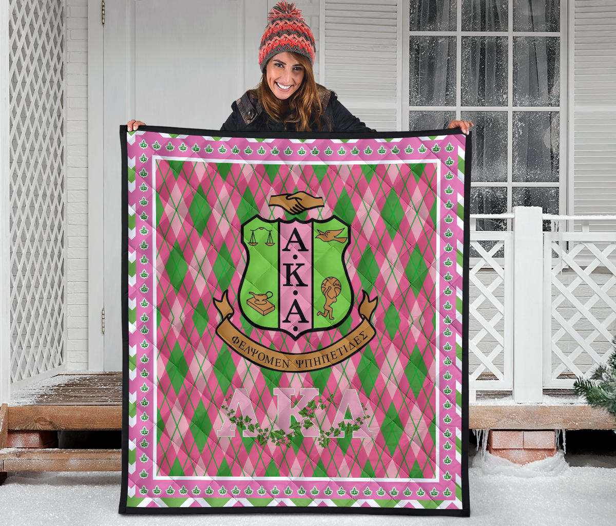 Alpha Kappa Alpha Premium Quilt Blanket Sorority Home Decor Custom For Fans AA22082203 - Image 3