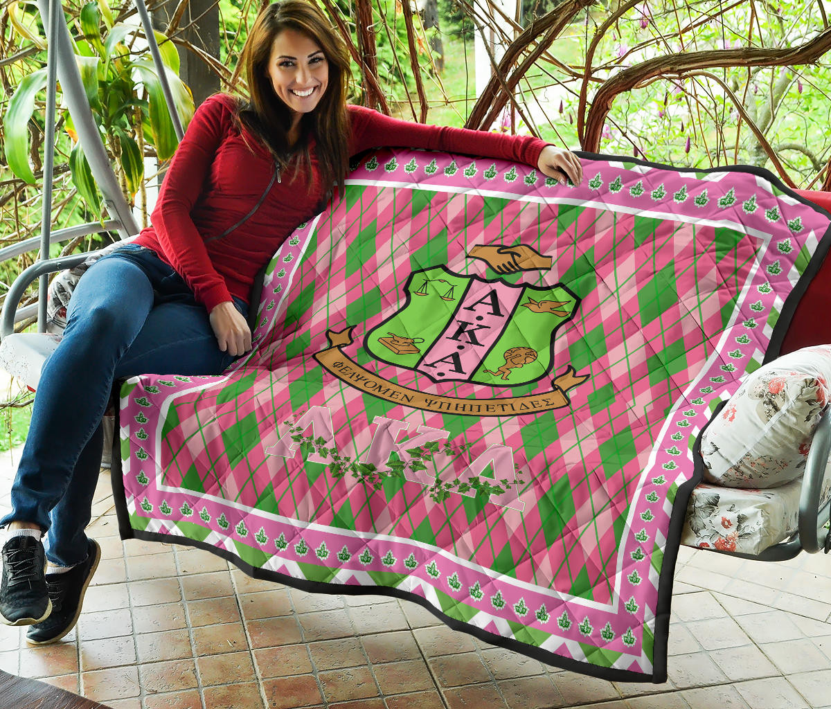 Alpha Kappa Alpha Premium Quilt Blanket Sorority Home Decor Custom For Fans AA22082203 - Image 7