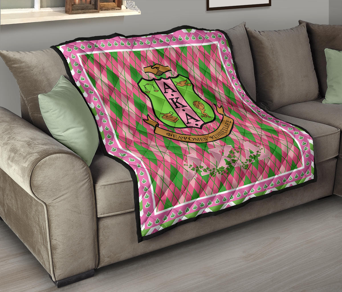 Alpha Kappa Alpha Premium Quilt Blanket Sorority Home Decor Custom For Fans AA22082203 - Image 9