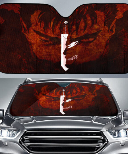 Berserk Anime Car Sunshade Guts Blink An Eye Red Shadow Car Sun Shade