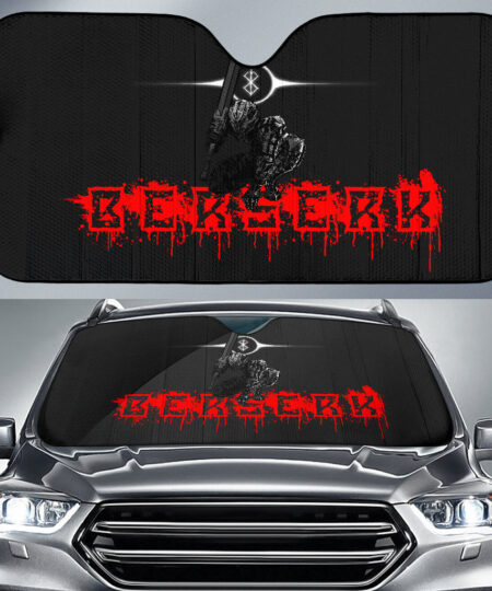 Berserk Anime Car Sunshade Guts Wearing Berserker Armor Black Car Sun Shade