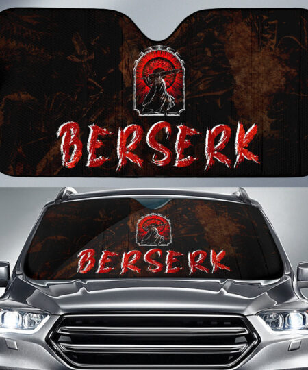Berserk Anime Car Sunshade Guts With Giant Sword Power Red Eye Car Sun Shade