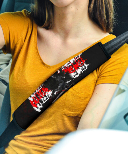 Berserk Anime Guts Wearing Berserker Armor Fighting Red White Text Seat Belt Covers