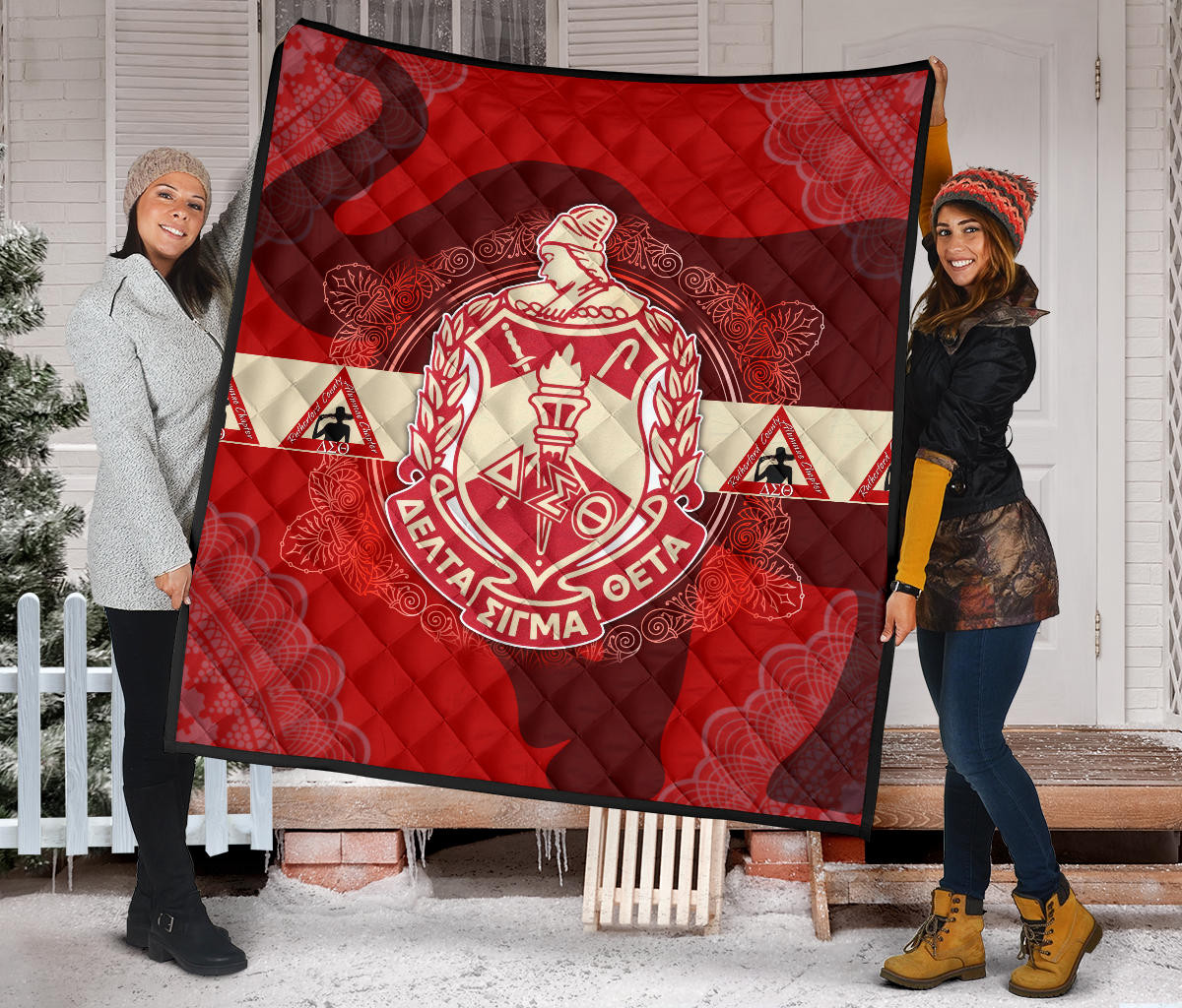 Delta Sigma Theta Premium Quilt Blanket Sorority Home Decor Custom For Fans AT22081501 - Image 2
