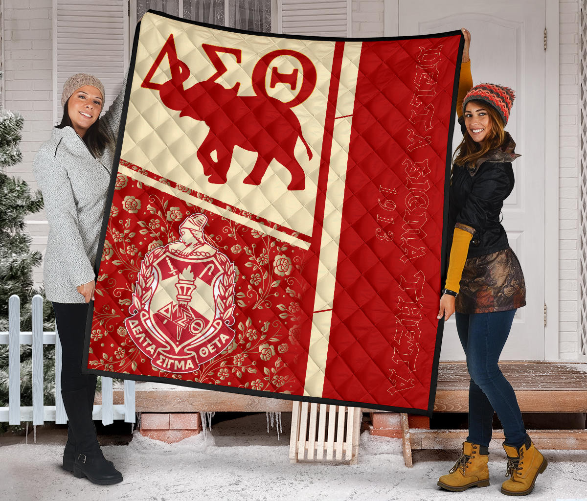 Delta Sigma Theta Premium Quilt Blanket Sorority Home Decor Custom For Fans AT22081503 - Image 2