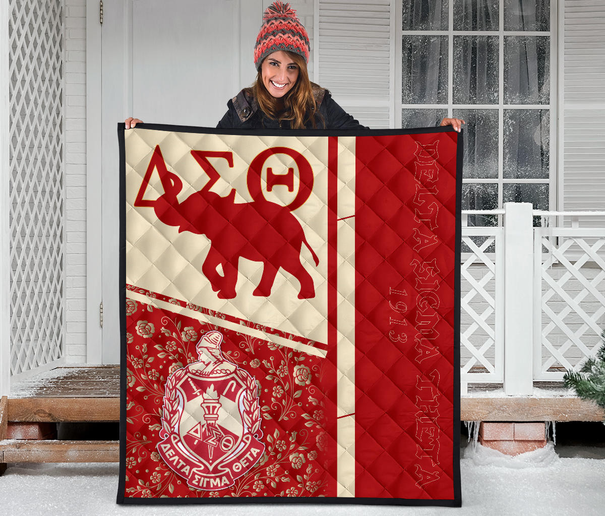 Delta Sigma Theta Premium Quilt Blanket Sorority Home Decor Custom For Fans AT22081503 - Image 3