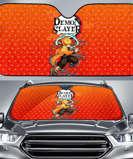 Demon Slayer Anime Car Sunshade Zenitsu Sleeping Lightning Breath Power Car Sun Shade