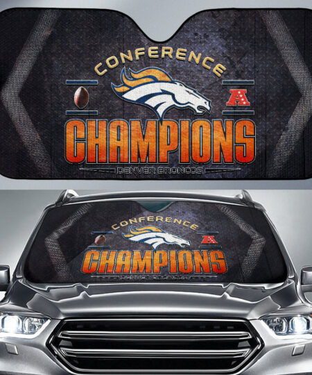 Denver American Football Broncos Football Car Sunshade Broncos Champions On Steel Background Car Sun Shade
