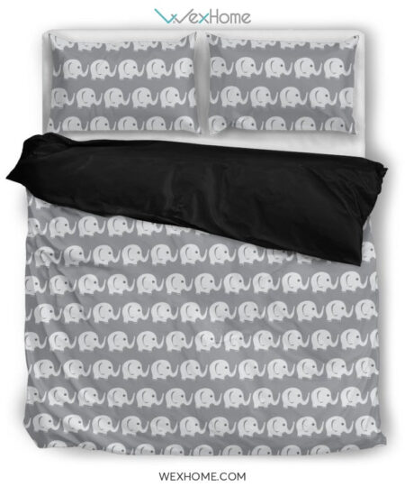 Elephant Blue White Beautiful Charming Attractive Cute Bedding Set