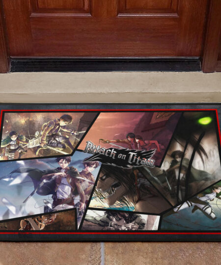 Eren Yeager And Levi Ackerman Attack On Titan Door Mat Anime Home Decor Custom For Fans NT052704