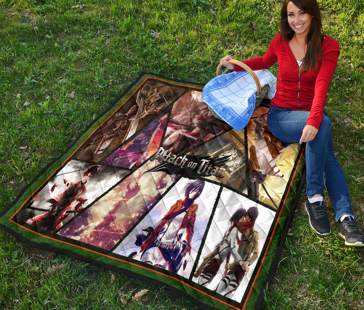 Eren Yeager And Mikasa Ackerman Attack On Titan Premium Quilt Blanket Anime Home Decor Custom For Fans NT052703 - Image 6