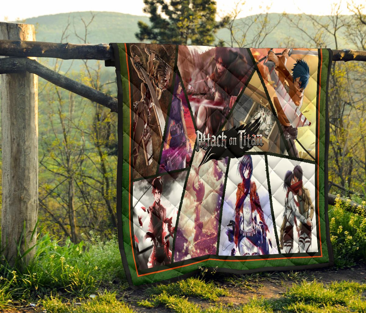 Eren Yeager And Mikasa Ackerman Attack On Titan Premium Quilt Blanket Anime Home Decor Custom For Fans NT052703 - Image 8