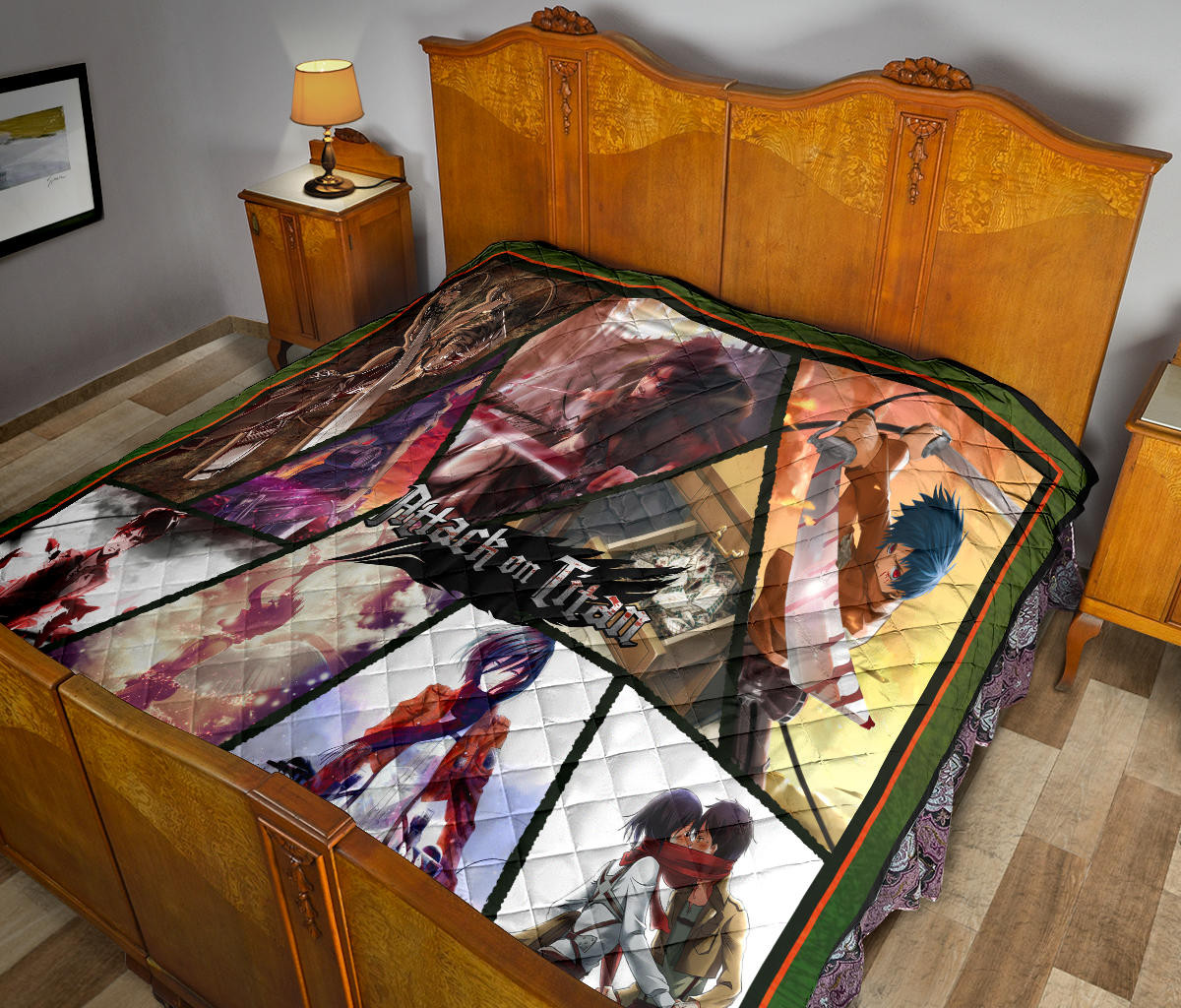 Eren Yeager And Mikasa Ackerman Attack On Titan Premium Quilt Blanket Anime Home Decor Custom For Fans NT052703 - Image 11