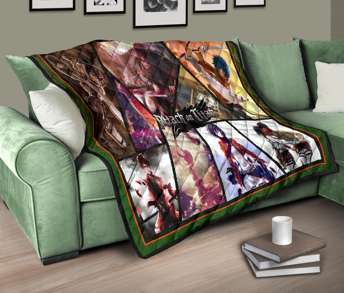 Eren Yeager And Mikasa Ackerman Attack On Titan Premium Quilt Blanket Anime Home Decor Custom For Fans NT052703 - Image 10