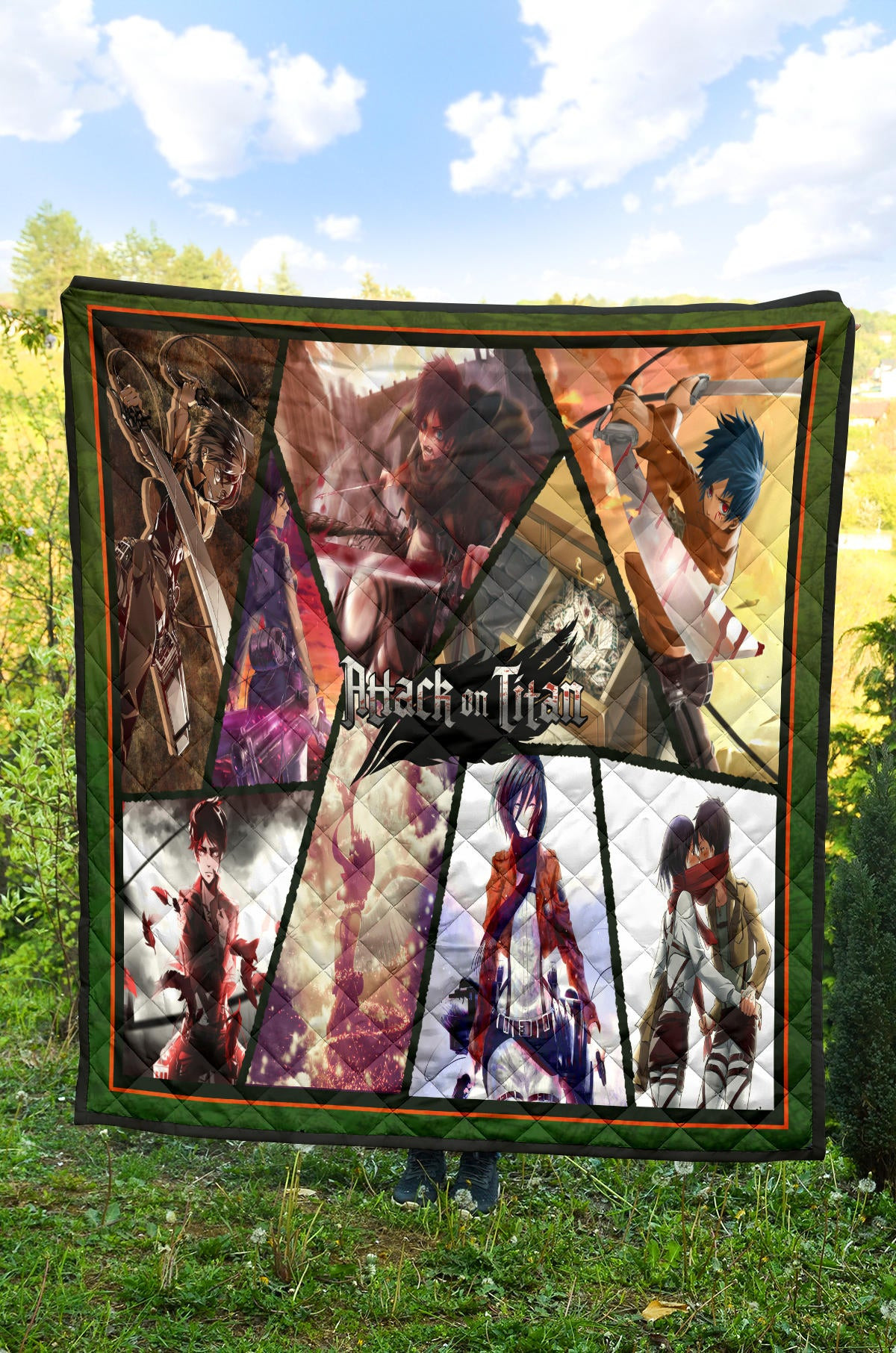 Eren Yeager And Mikasa Ackerman Attack On Titan Premium Quilt Blanket Anime Home Decor Custom For Fans NT052703 - Image 4