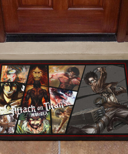 Eren Yeager Attack On Titan Door Mat Anime Home Decor Custom For Fans NT052601