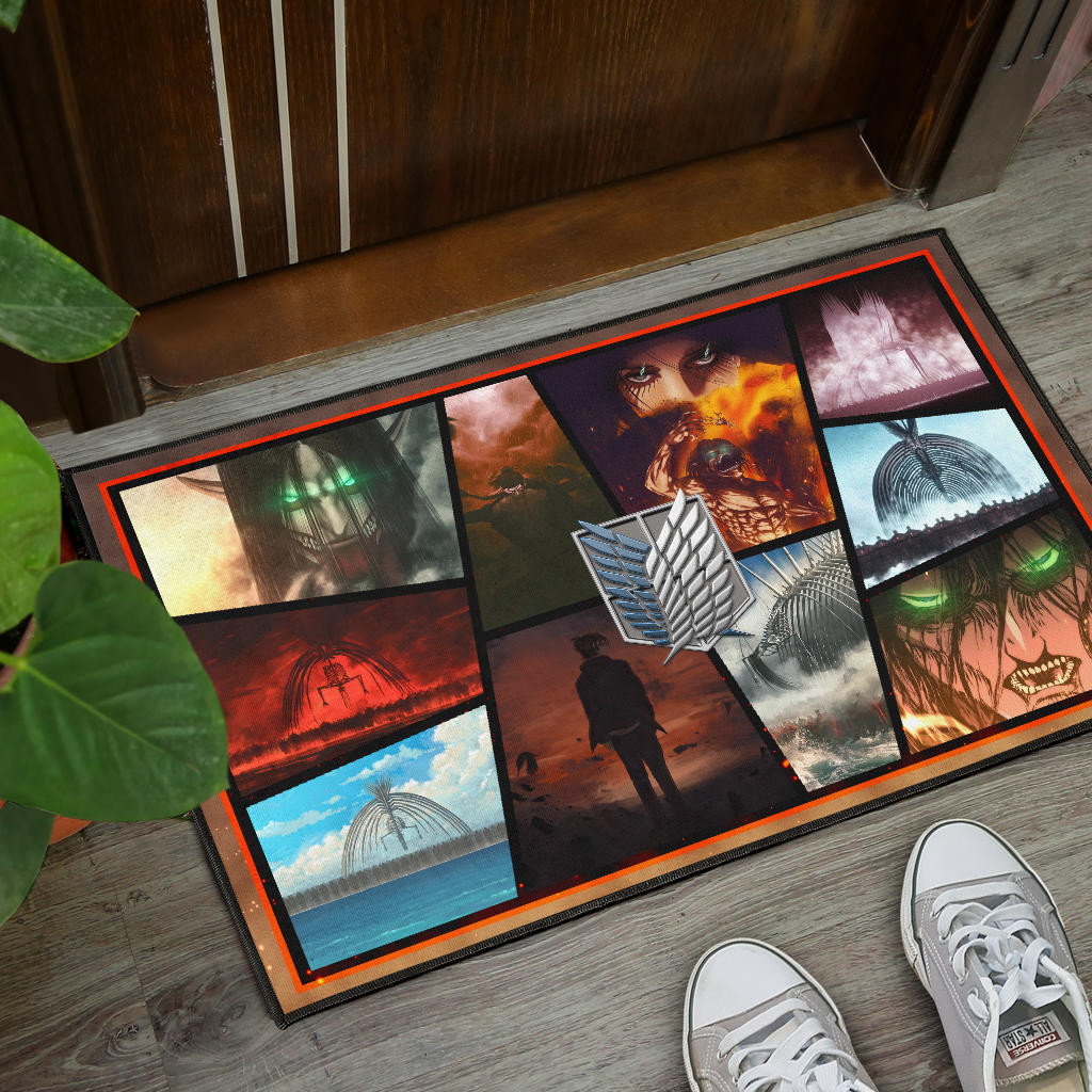 Eren Yeager Attack On Titan Door Mat Anime Home Decor Custom For Fans NT052701 - Image 4