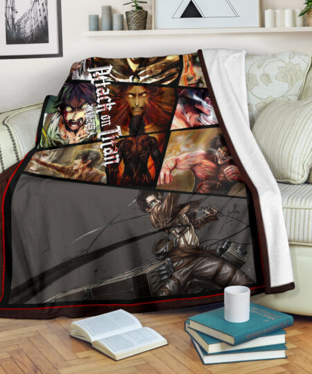 Eren Yeager Attack On Titan Fleece Blanket Anime Home Decor Custom For Fans NT052601