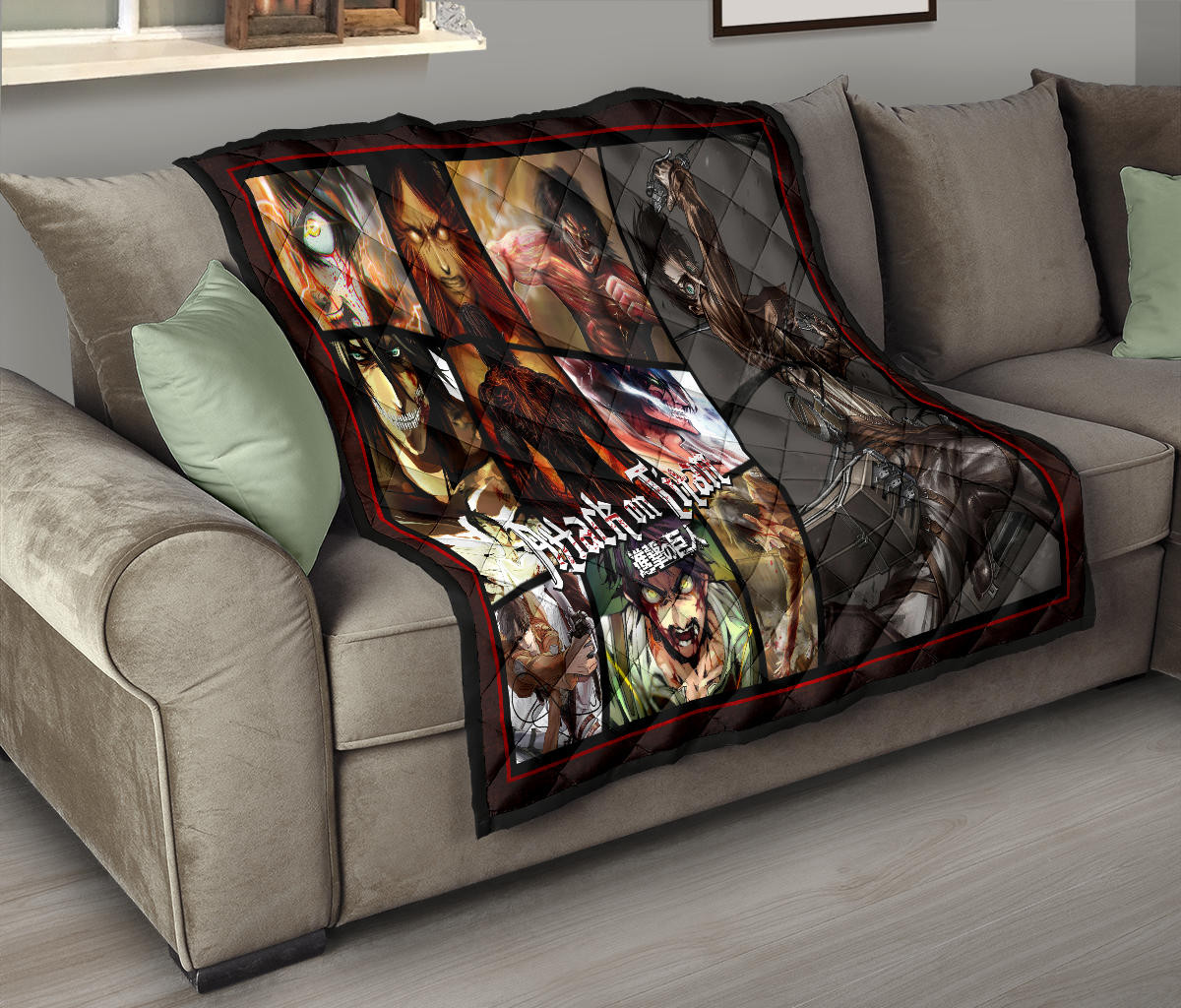 Eren Yeager Attack On Titan Premium Quilt Blanket Anime Home Decor Custom For Fans NT052601 - Image 9