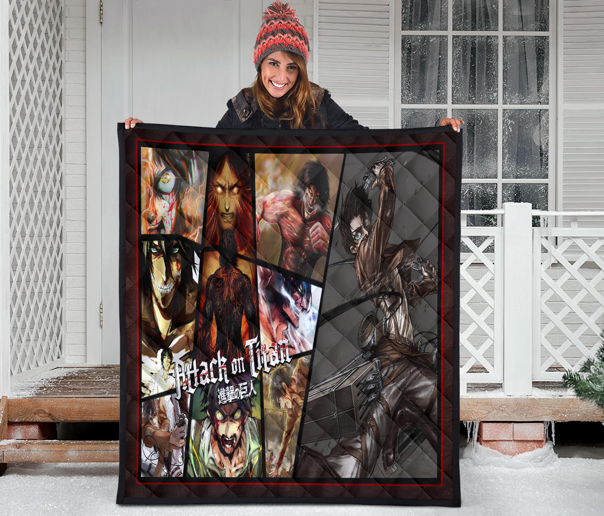 Eren Yeager Attack On Titan Premium Quilt Blanket Anime Home Decor Custom For Fans NT052601 - Image 3