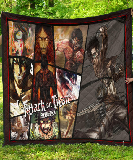 Eren Yeager Attack On Titan Premium Quilt Blanket Anime Home Decor Custom For Fans NT052601