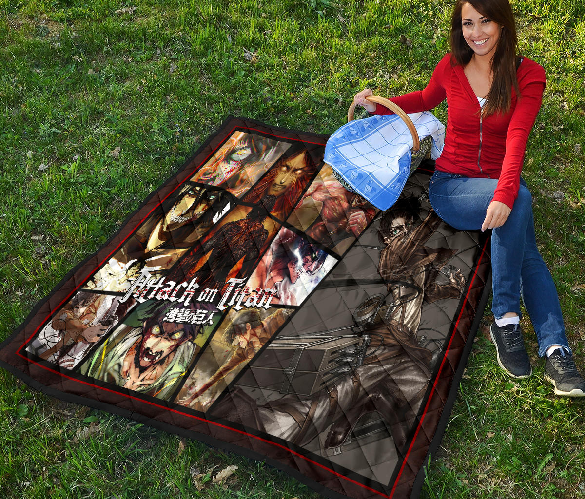 Eren Yeager Attack On Titan Premium Quilt Blanket Anime Home Decor Custom For Fans NT052601 - Image 6
