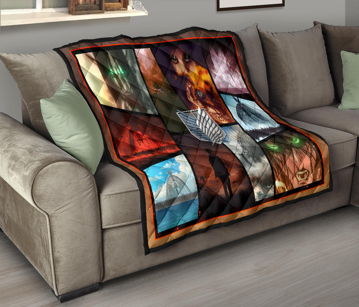 Eren Yeager Attack On Titan Premium Quilt Blanket Anime Home Decor Custom For Fans NT052701 - Image 9