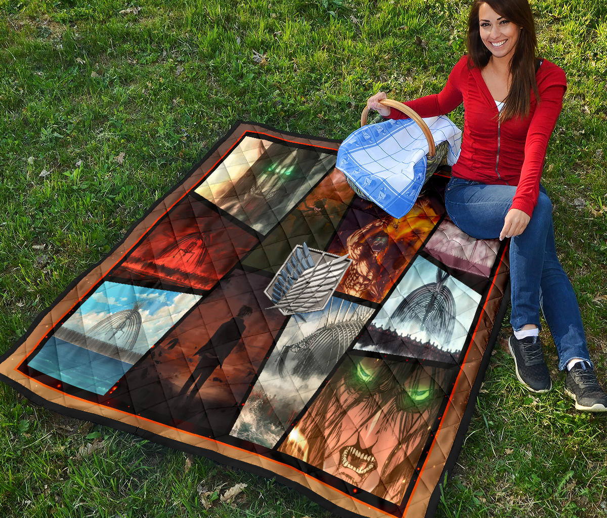 Eren Yeager Attack On Titan Premium Quilt Blanket Anime Home Decor Custom For Fans NT052701 - Image 6