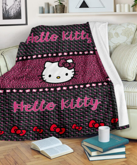 Hello Kitty Fleece Blanket Cartoon Home Decor Custom For Fans AA22090601