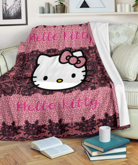 Hello Kitty Fleece Blanket Cartoon Home Decor Custom For Fans AA22090602
