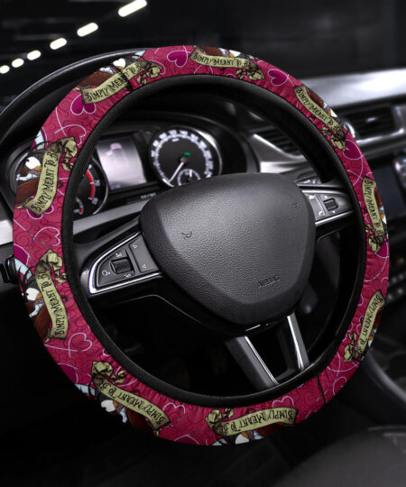 Jack And Sally Valentine Nightmare Before Christmas Steering Wheel Cover Cartoon Car Accessories Custom For Fans AA22121603
