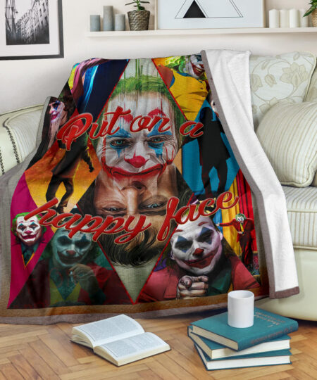 Joker The Clown Fleece Blanket Movie Home Decor Custom For Fans NT051302
