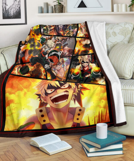 Katsuki Bakugo My Hero Academia Fleece Blanket Anime Home Decor Custom For Fans NA060601