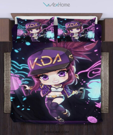 Kda-Akali Bedding Set - duvet cover and pillowcase set - Unique Design Amazing Gift