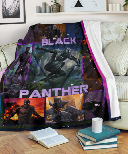 King T'Challa Black Panther Fleece Blanket Movie Home Decor Custom For Fans NT051702
