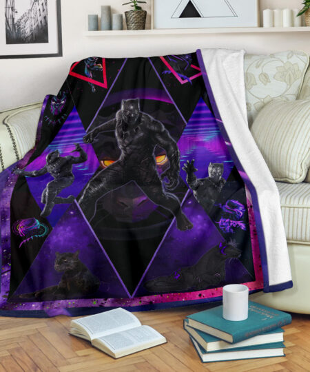 King T'Challa Black Panther Fleece Blanket Movie Home Decor Custom For Fans NT051901