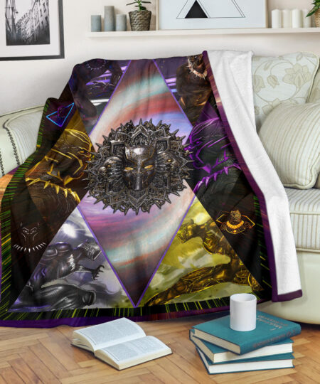 King T'Challa Black Panther Fleece Blanket Movie Home Decor Custom For Fans NT052001